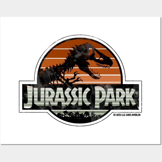 Jurassic logo Minimalistic Park Sunset Design Wall Art by Jurassic Merch